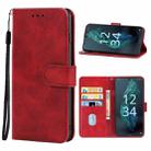 For Sharp Aquos Sense7/SH-V48 Leather Phone Case(Red) - 1