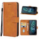 For Sharp Aquos Sense7/SH-V48 Leather Phone Case(Brown) - 1