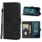 For Sharp Aquos Sense7/SH-V48 Leather Phone Case(Black) - 1