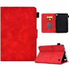 For Amazon Kindle Fire 7 2022 Embossed Smile Flip Tablet Leather Case(Red) - 1