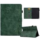 For Amazon Kindle Fire HD 10 2021 Embossed Smile Flip Tablet Leather Case(Green) - 1