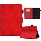 For Amazon Kindle Paperwhite 5 Embossed Smile Flip Tablet Leather Case(Red) - 1