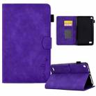 For Amazon Kindle Fire 7 2019/2017/2015 Embossed Smile Flip Tablet Leather Case(Purple) - 1