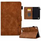 For Amazon Kindle Fire 7 2019/2017/2015 Embossed Smile Flip Tablet Leather Case(Brown) - 1