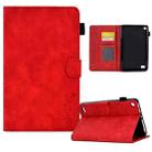 For Amazon Kindle Fire 7 2019/2017/2015 Embossed Smile Flip Tablet Leather Case(Red) - 1