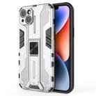 For iPhone 14 Plus Supersonic PC + TPU Holder Phone Case(White) - 1