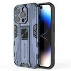 For iPhone 14 Pro Supersonic PC + TPU Holder Phone Case(Blue) - 1