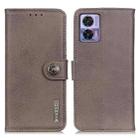 For Motorola Edge 30 Lite / Edge 30 Neo KHAZNEH Cowhide Texture Leather Phone Case(Khaki) - 1