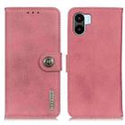 For Xiaomi Redmi A1 KHAZNEH Cowhide Texture Leather Phone Case(Pink) - 1