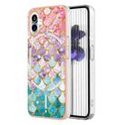 For Nothing Phone 1 Electroplating IMD TPU Phone Case with Ring(Colorful Scales) - 1