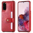 For Galaxy S20 Shockproof Horizontal Flip Protective Case with Holder & Card Slots & Wallet & Photo Frame & Short Lanyard(Red) - 1