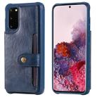 For Galaxy S20 Shockproof Horizontal Flip Protective Case with Holder & Card Slots & Wallet & Photo Frame & Short Lanyard(Blue) - 1