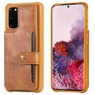 For Galaxy S20 Shockproof Horizontal Flip Protective Case with Holder & Card Slots & Wallet & Photo Frame & Short Lanyard(Brown) - 1