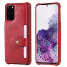 For Galaxy S20 Plus Shockproof Horizontal Flip Protective Case with Holder & Card Slots & Wallet & Photo Frame & Short Lanyard(Red) - 1