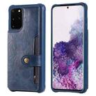 For Galaxy S20 Plus Shockproof Horizontal Flip Protective Case with Holder & Card Slots & Wallet & Photo Frame & Short Lanyard(Blue) - 1