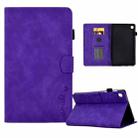 For Samsung Galaxy Tab A7 Lite T220 Embossed Smile Flip Tablet Leather Case(Purple) - 1