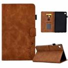 For Samsung Galaxy Tab A7 Lite T220 Embossed Smile Flip Tablet Leather Case(Brown) - 1