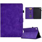 For Lenovo Tab M10 3rd Gen Embossed Smile Flip Tablet Leather Case(Purple) - 1