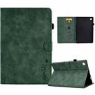 For Lenovo Tab M10 3rd Gen Embossed Smile Flip Tablet Leather Case(Green) - 1
