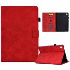 For Lenovo M10 Plus Embossed Smile Flip Tablet Leather Case(Red) - 1