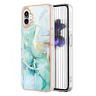 For Nothing Phone 1 Electroplating Marble Pattern IMD TPU Phone Case(Green 003) - 1