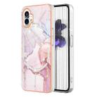 For Nothing Phone 1 Electroplating Marble Pattern IMD TPU Phone Case(Rose Gold 005) - 1