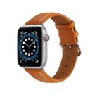 Diamond Lattice Genuine Leather Watch Band for Apple Watch Series 8&7 41mm / SE 2&6&SE&5&4 40mm / 3&2&1 38mm(Brown) - 1