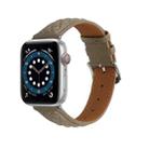 Diamond Lattice Genuine Leather Watch Band for Apple Watch Series 9&8&7 41mm / SE 3&SE 2&6&SE&5&4 40mm / 3&2&1 38mm(Grey) - 1