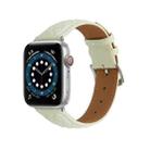 Diamond Lattice Genuine Leather Watch Band for Apple Watch Series 8&7 41mm / SE 2&6&SE&5&4 40mm / 3&2&1 38mm(Beige) - 1