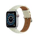 Diamond Lattice Genuine Leather Watch Band for Apple Watch Ultra 49mm / Series 8&7 45mm / SE 2&6&SE&5&4 44mm / 3&2&1 42mm(Beige) - 1