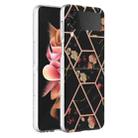 For Samsung Galaxy Z Flip4 Electroplating Marble Flower Pattern TPU Phone Case(Black Flower) - 1
