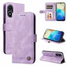 For vivo Y02s Skin Feel Life Tree Metal Button Leather Phone Case(Purple) - 1