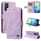 For vivo Y75 4G / S10e Skin Feel Life Tree Metal Button Leather Phone Case(Purple) - 1