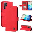 For vivo Y75 4G / S10e Skin Feel Life Tree Metal Button Leather Phone Case(Red) - 1