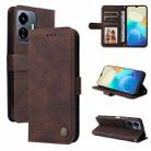 For vivo Y77 5G Skin Feel Life Tree Metal Button Leather Phone Case(Brown) - 1