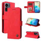 For vivo Y77 5G Skin Feel Life Tree Metal Button Leather Phone Case(Red) - 1