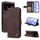 For Xiaomi Poco M4 5G Skin Feel Life Tree Metal Button Leather Phone Case(Brown) - 1