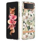 For Samsung Galaxy Z Flip4 Flowers and Plants Series IMD TPU Phone Case(Green Gardenia) - 1