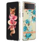 For Samsung Galaxy Z Flip4 Flowers and Plants Series IMD TPU Phone Case(Blue Rose) - 1
