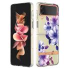 For Samsung Galaxy Z Flip4 Flowers and Plants Series IMD TPU Phone Case(Purple Begonia) - 1