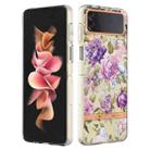 For Samsung Galaxy Z Flip4 Flowers and Plants Series IMD TPU Phone Case(Purple Peony) - 1