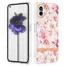 For Nothing Phone 1 Flowers and Plants Series IMD TPU Phone Case(Pink Gardenia) - 1