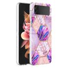 For Samsung Galaxy Z Flip4 Electroplating IMD Splicing Marble TPU Phone Case(Light Purple) - 1