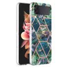 For Samsung Galaxy Z Flip4 Electroplating IMD Splicing Marble TPU Phone Case(Blue Green) - 1