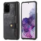 For Galaxy S20 Plus Shockproof Horizontal Flip Protective Case with Holder & Card Slots & Wallet & Photo Frame & Short + Long Lanyard(Black) - 1