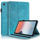 For OPPO Pad Air Life Tree Series Horizontal Flip Leather Tablet Case(Lake Blue) - 1