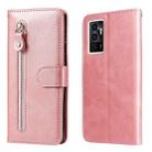 For vivo Y75 4G / S10e Calf Texture Zipper Leather Phone Case(Rose Gold) - 1