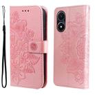 For vivo Y02s 7-petal Flowers Embossing Leather Phone Case(Rose Gold) - 1