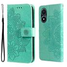 For vivo Y02s 7-petal Flowers Embossing Leather Phone Case(Green) - 1