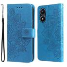 For vivo Y02s 7-petal Flowers Embossing Leather Phone Case(Blue) - 1